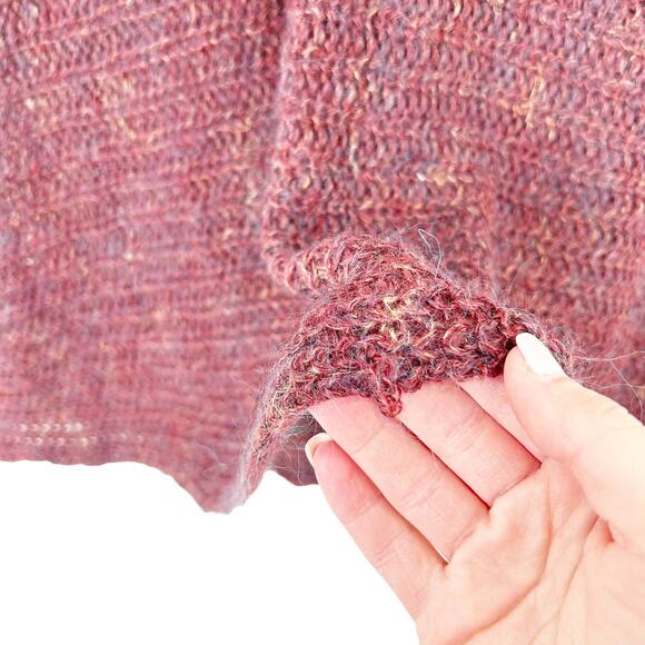 Free People Maroon Wool Linen Mohair Blend Shirt Sz S - Picture 3 of 7